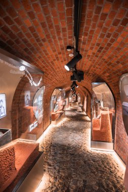 KLAIPEDA, LITHUANIA - 4 Haziran 2025: Litvanya 'daki Klaipeda Deniz Müzesi' nin iç ve dış görünüşü. 