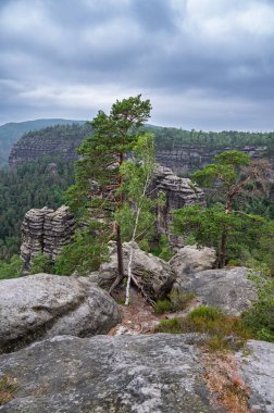 Pravcicka kapısı (Avrupa'nın en büyük doğal kemer), Çek-Sakson İsviçre, Çek Cumhuriyeti.
