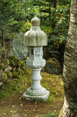 Polonya 'nın Karpacz kentindeki Siruwia Japon Bahçesi' nde güzel düzenlenmiş ve sergilenmiş huzurlu zen bahçesi.