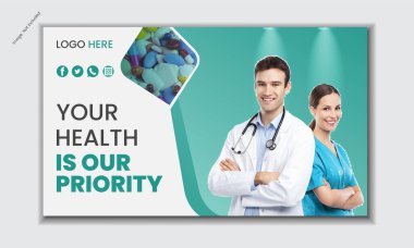 Sağlık hizmeti, egzersiz youtube küçük resim, video küçük resim şablonu