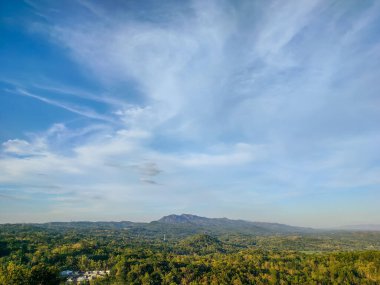 Öğleden sonra dağlara bitişik tropikal orman