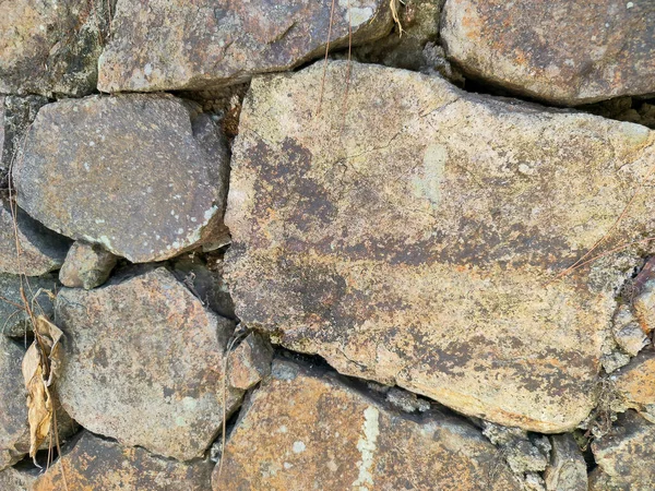 Mauer Aus Basalt Strukturiert Großen Gebirgsfelsen Bergsteinmauer Hintergrund — Stockfoto