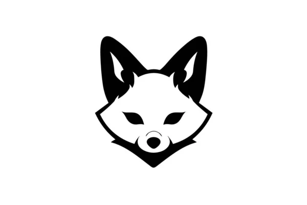 Fuchskopf Oder Gesicht Handgezeichnete Tuschsilhouette Logotyp Emblem Oder Maskottchen Vektor — Stockvektor