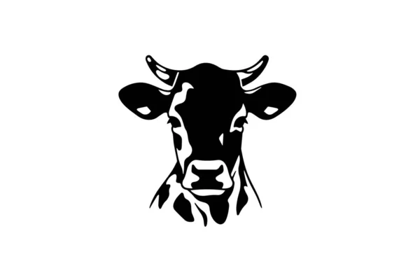 Ilustracja Wektora Efektu Stempla Czarnej Głowy Krowy Dla Przemysłu Mięsnego — Wektor stockowy