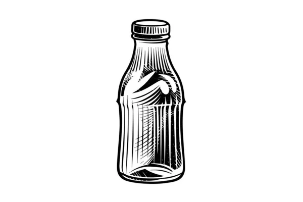 Ένα Γυάλινο Μπουκάλι Σόδα Σκιαγράφημα Μελανιού Της Χειροποίητης Εικονογράφησης Διανύσματος — Διανυσματικό Αρχείο