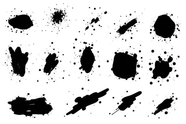 Гранж Чернила Черная Краска Пятна Всплеск Красок Окрашивание Брызг Рамка — стоковый вектор
