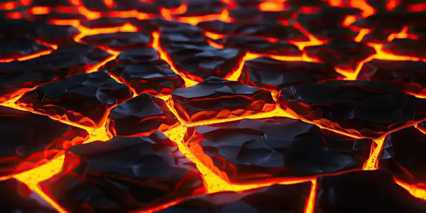 Molten Lava Texture Background Ground Hot Lava Burning Coals Crack — Stock Photo, Image
