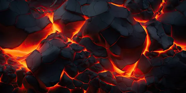 Тло Текстури Лави Розплавленою Лавою Земляна Гаряча Лава Спалювання Вугілля — стокове фото