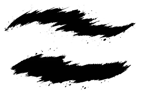 Кисть Краски Черные Чернила Гранж Мазки Кисти Набор Векторных Кистей — стоковый вектор