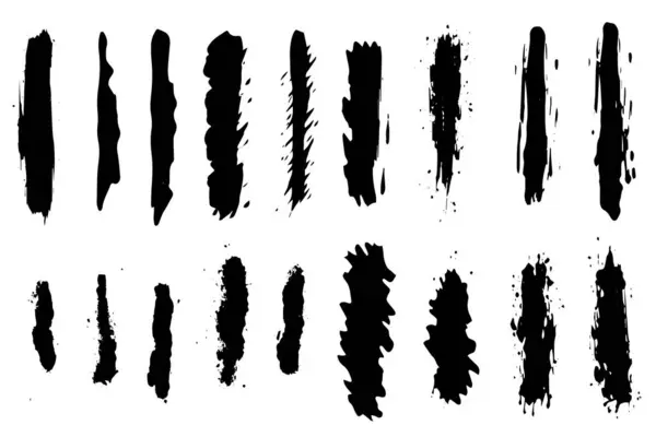 Vector Eroded Paintbrush Set Brush Strokes Templates Grunge Design Elements — Stock Vector