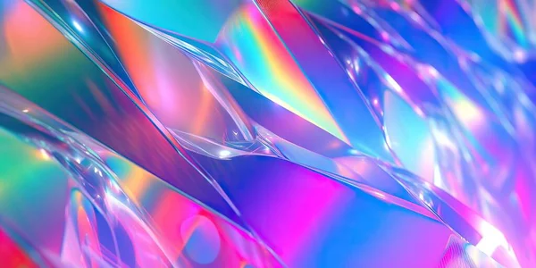 Holografische Achtergrond Met Glasscherven Regenboog Reflexen Roze Paarse Kleur Abstracte — Stockfoto