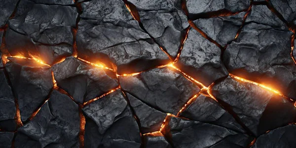 Fundo Textura Lava Derretida Lava Quente Moída Carvão Chamas Superfície — Fotografia de Stock