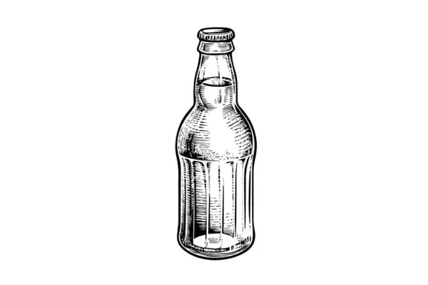 ソーダのガラス瓶 コーラ手描きヴィンテージベクターイラストのインクスケッチ — ストックベクタ