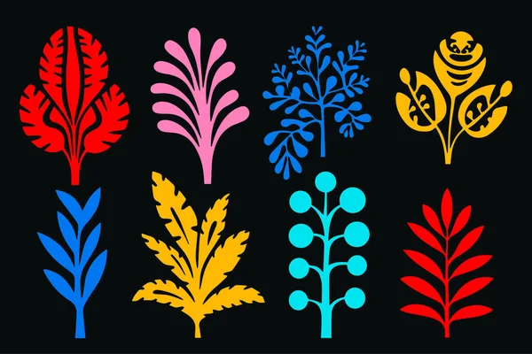 Színes Kortárs Virág Zökkenőmentes Minta Illusztráció Naiv Kézzel Rajzolt Virág — Stock Vector