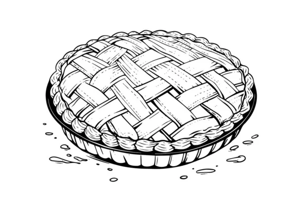 Векторная Иллюстрация Стиле Яблочного Пирога — стоковый вектор