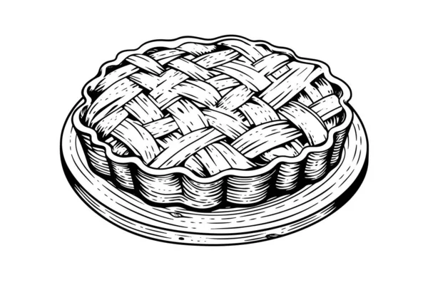 Векторная Иллюстрация Стиле Яблочного Пирога — стоковый вектор