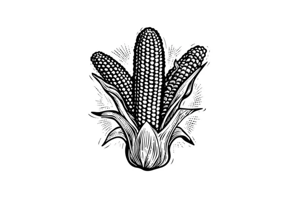 Векторная Иллюстрация Кукурузного Рисунка — стоковый вектор
