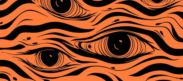 Trippy Flytande Orange Trendiga Vektor Abstrakt Bakgrund Groovy Stil Psykedelisk — Stock vektor