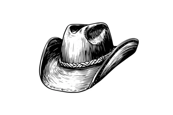 Ковбой Шериф Фермер Стиле Гравировки Ручной Чернильный Набросок Векторная Иллюстрация — стоковый вектор