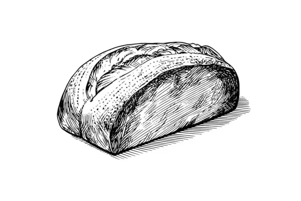 面包的面包 矢量手工绘制的老式雕刻风格矢量插图 — 图库矢量图片
