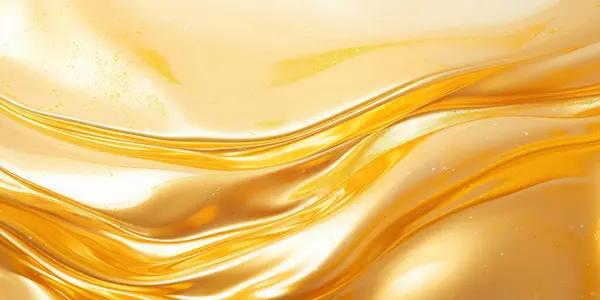 Goldener Flüssiger Hintergrund Flüssige Gelbe Metalltapete Glamour Wirbelt Gold Textur — Stockfoto