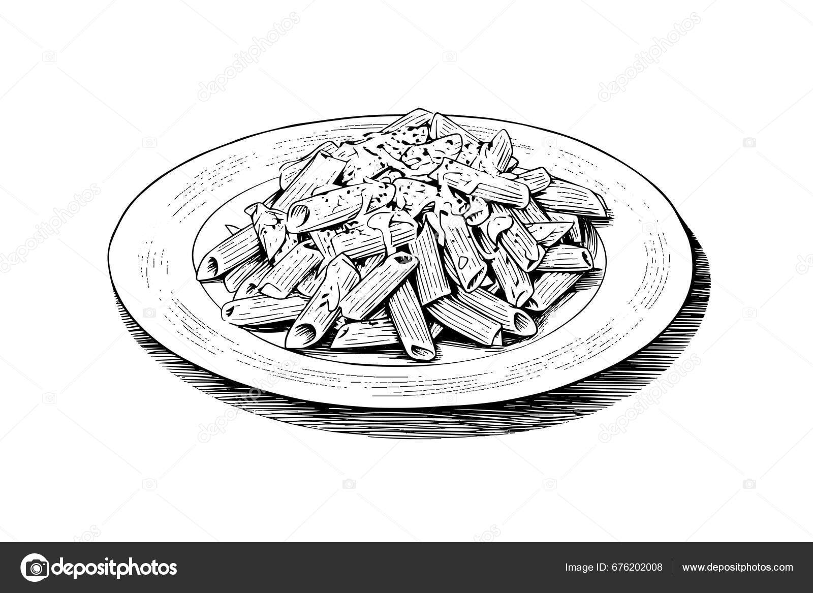 Une Assiette En Forme De Cœur Avec Des Spaghettis Et Une étiquette