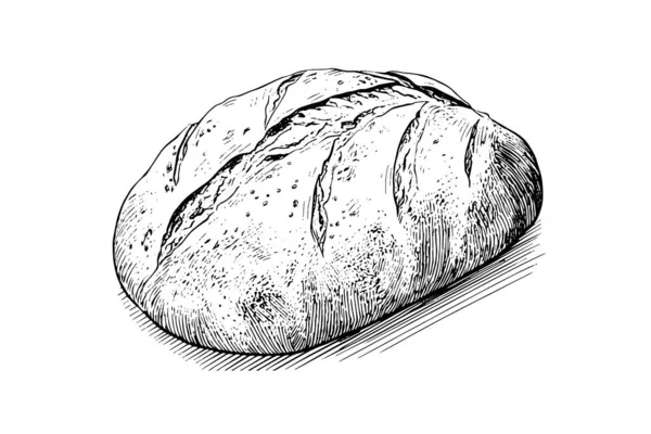Φρέσκο Ψωμί Διάνυσμα Χέρι Επέστησε Vintage Χαρακτική Στυλ Διανυσματική Απεικόνιση — Διανυσματικό Αρχείο