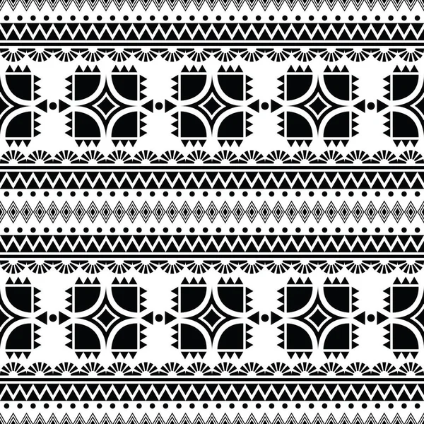 幾何学的な伝統的なイラストデザイン シームレスな民族パターン 部族のアステカ様式 黒と白の色 テキスタイル ファブリック カーテン バティック 装飾品 紙のためのデザイン — ストックベクタ