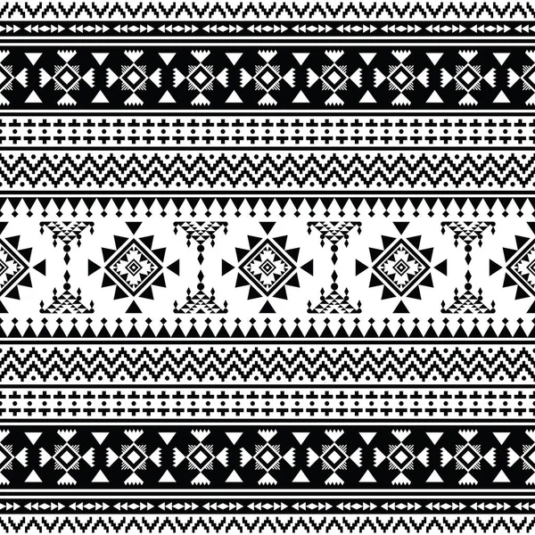 Этнический Рисунок Коренных Американцев Ацтеков Черно Белом Иллюстрация Традиционного Шаблона — стоковый вектор