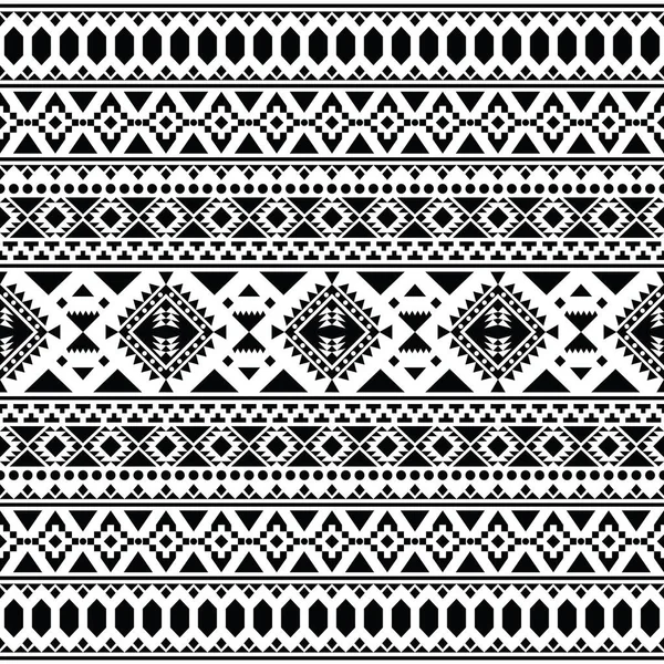 Абстрактный Этнический Геометрический Фон Рисунка Черно Белом Цвете Бесшовный Образец — стоковый вектор