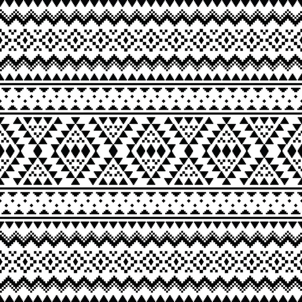 Geometrisches Ethnisch Nahtloses Muster Indianischen Stil Pixelmuster Mit Aztekischen Stammesmotiven — Stockvektor