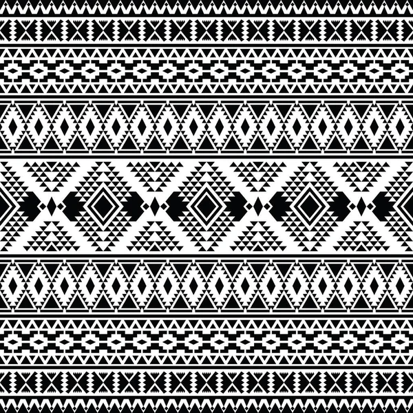 Ацтекский Этнический Геометрический Треугольник Черным Белым Бесшовный Образец Племени Коренными — стоковый вектор