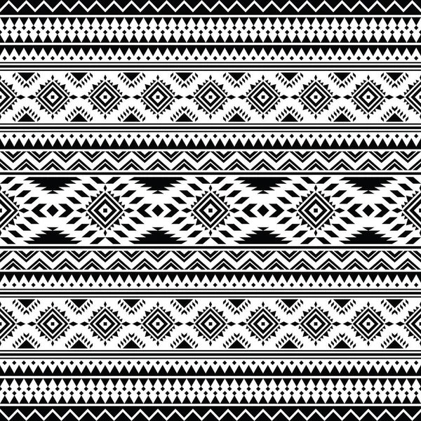 Ethnisch Geometrischer Vektorhintergrund Der Azteken Schwarz Weiß Nahtloses Muster Mit — Stockvektor