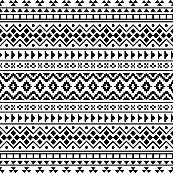 Геометрический Орнамент Бесшовным Этническим Узором Стиль Племени Ацтеков Навахо Черно — стоковый вектор