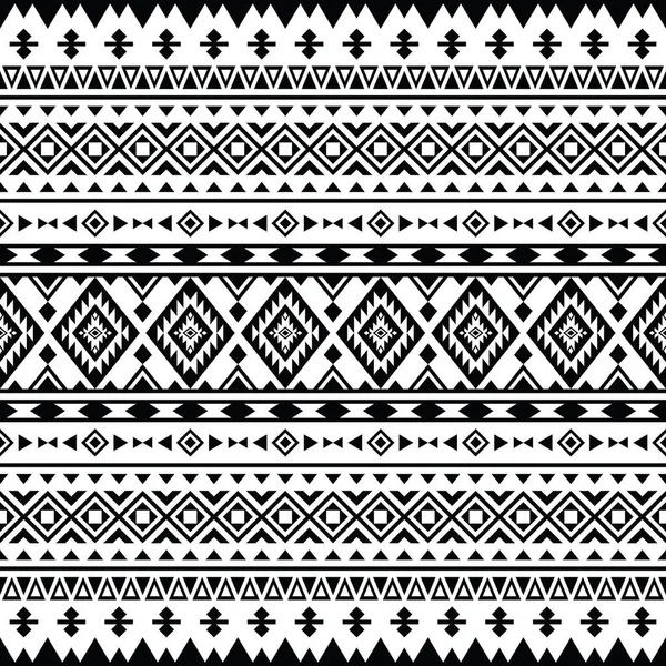 Geometrik soyut şekilli kabile eşsiz arka plan tasarımı. Kusursuz etnik düzen. Halk tarzı. Siyah ve beyaz renkler. Tekstil, kumaş, perde, halı, süs, arkaplan tasarımı.