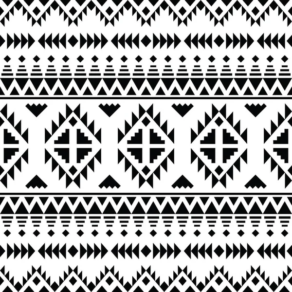 Stammesnahtloses Geometrisches Muster Vektorillustration Mit Ethnischem Motiv Indianischer Kunstdruck Schwarz — Stockvektor