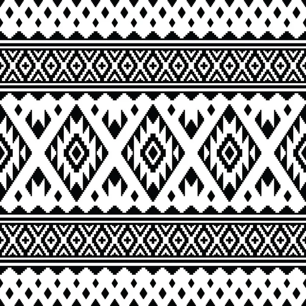 Ацтекский Племенной Бесшовный Векторный Рисунок Абстрактный Этнический Геометрический Пиксельный Рисунок — стоковый вектор