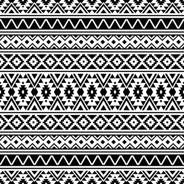 Геометрический Бесшовный Узор Черном Белом Цветах Дизайн Племени Ацтеков Абстрактное — стоковый вектор
