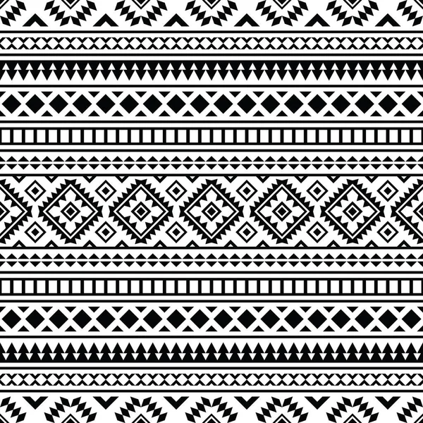 Geometrisches Stammesornament Mit Nahtlosem Muster Ethnisch Aztekischen Navajo Stil Schwarz — Stockvektor