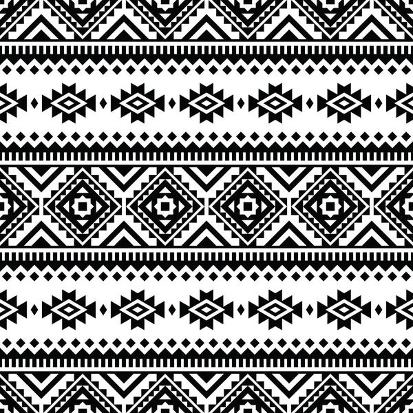 Stammesnahtlose Vektortextur Geometrisches Abstraktes Muster Ethnischen Stil Schwarz Weiße Farben — Stockvektor