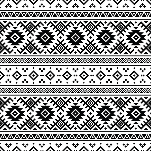 stock vector Tribal vector seamless Aztec pattern. Black and white colors. Abstract ethnic geometric art print design for textile template, fabric, clothing, curtain, rug, ornament, background, wrapping.