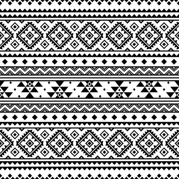 Nahtloses Randmuster Mit Einzigartigem Ethnischen Hintergrunddesign Aztekischer Navajo Stammesstil Schwarz — Stockvektor