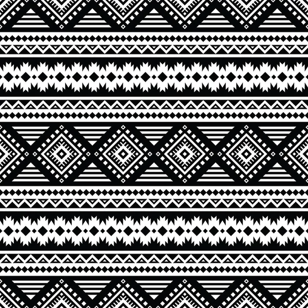 Geometrische Abstrakte Nahtlose Ethnische Muster Stammesmotiv Design Für Textilien Schwarz — Stockvektor