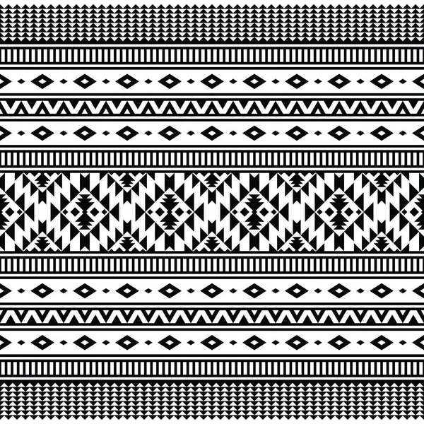 Aztekisches Geometrisches Nahtloses Ethnisches Muster Indianer Mit Monochromen Stil Template — Stockvektor