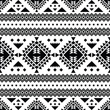 Kabilesel, pürüzsüz sanat baskısı. Vector Illustration yerel tarzı. Tekstil şablonu ve süsü için etnik geometrik tasarım. Siyah ve beyaz renkler.