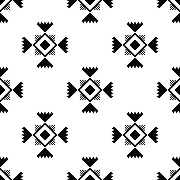 无缝隙的民族饰物再现了抽象几何图案 美洲原住民边界矢量图解 纳瓦霍和阿兹特克的主题 纺织品 背景设计 — 图库矢量图片