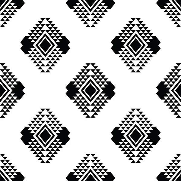 Tribal Seamless Repeat Pattern Border Style Vector Illustration Black White — Stock Vector