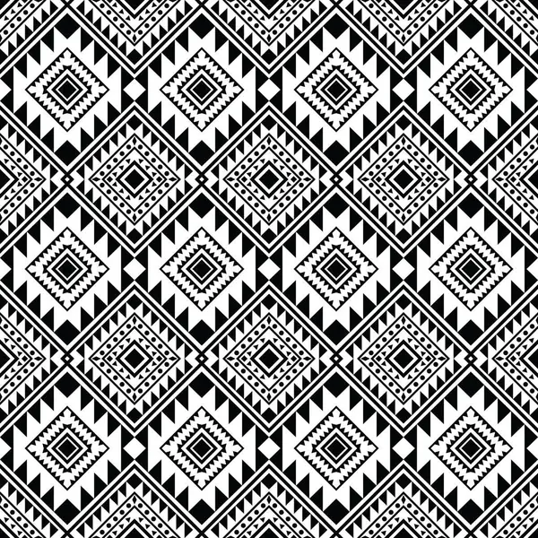 Nahtlose Hintergrundgestaltung Ethnisch Geometrisches Wiederholungsmuster Indianischer Grenzschmuck Schwarz Weiße Farbe — Stockvektor