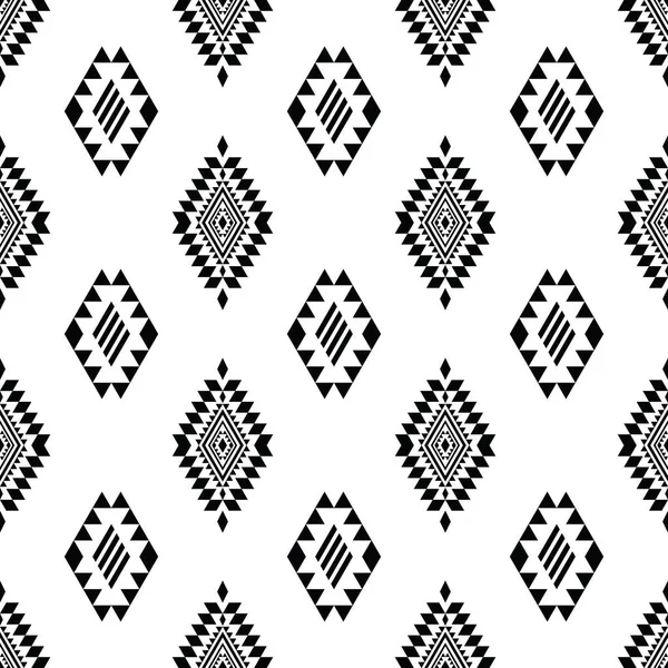 기하학적 모티브 원활한 원주민 패턴입니다 스타일의 일러스트 검은색과 구조를 디자인 — 스톡 벡터