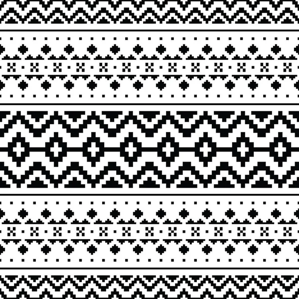 Inheemse Stam Naadloze Pixel Patroon Abstracte Decoratieve Stijl Geometrische Etnisch — Stockvector
